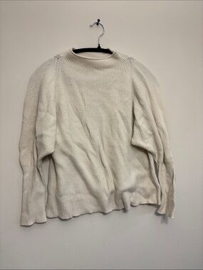 Maurices Cream Ribbed Crewneck Sweater